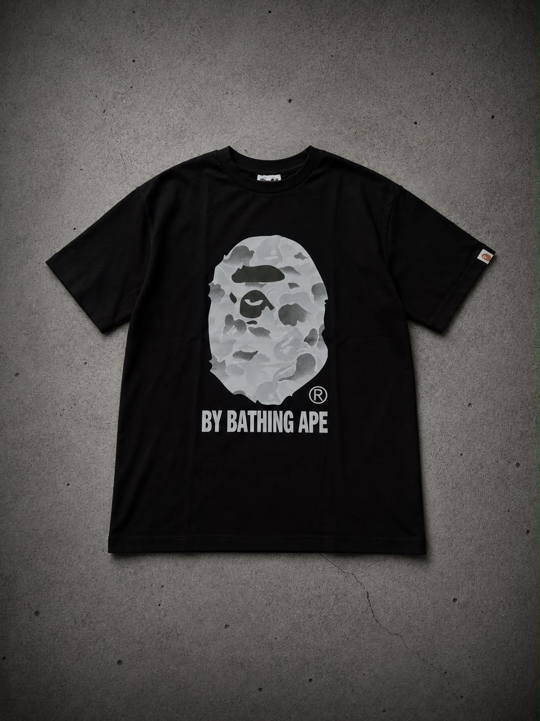 BAPE 1st Camo Ape Head Tee (Black/Grey)